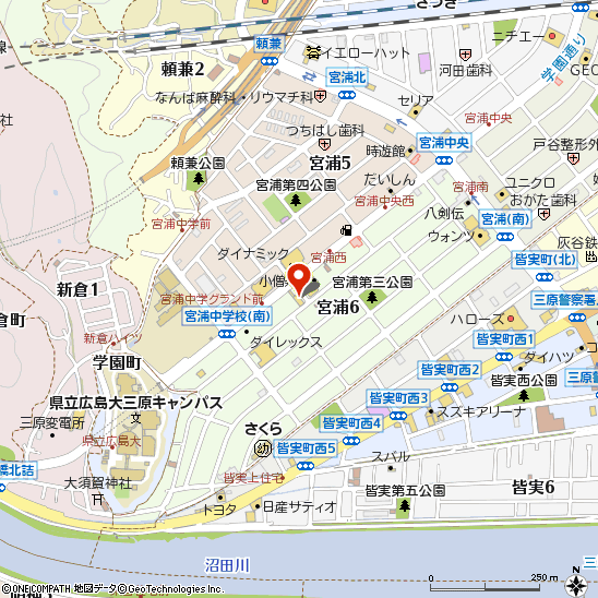 タイヤ館三原付近の地図
